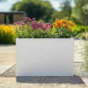 90cm Long Zinc Galvanised Matte White 60cm Tall Trough Planter